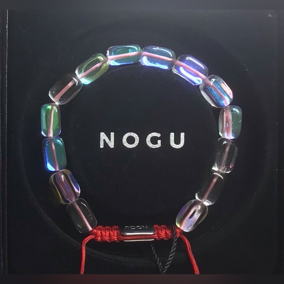 ๐๐ NOGU Mini Rainbow Supernova Galaxy Glass Pebble x Red String Bracelet ๐๐ - Picture 1 of 5